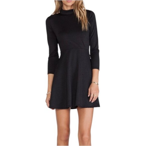 Free People black open back fit and flare mini dress size S NWT - Picture 1 of 12